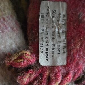 Artisan Wool Throw Blanket - Red and Brown